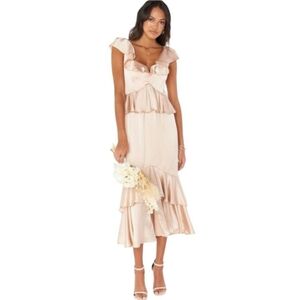 Show Me Your Mumu Reese Ruffle Midi Dress Size XL